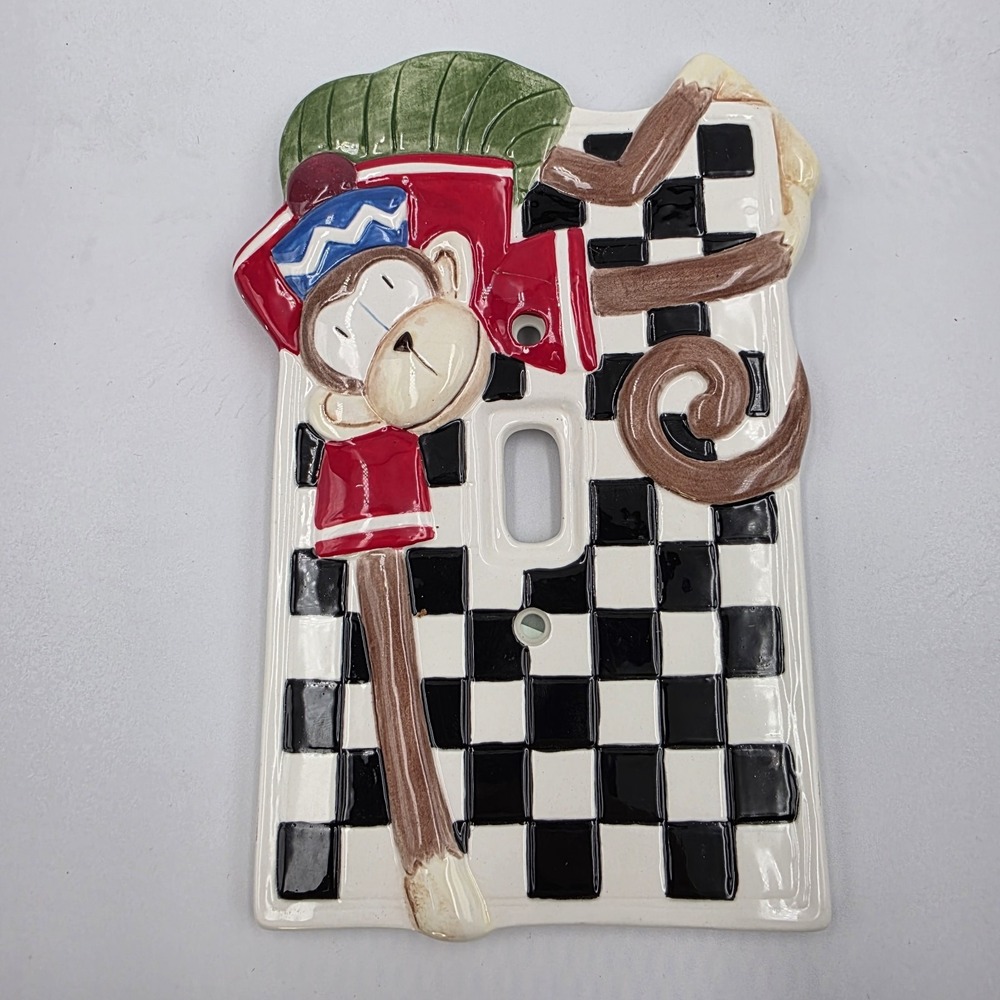 Mary Engelbreit‎ VTG 1995 Ceramic Monkey Light Switch Plate Cover ME Inc Decor